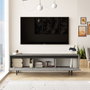 Hanah Home LV1-RL Soporte para TV con Patas de Metal Plateado y Negro